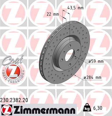 Zimmermann 230.2382.20 - Bremžu diski autodraugiem.lv