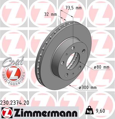 Zimmermann 230.2374.20 - Bremžu diski autodraugiem.lv