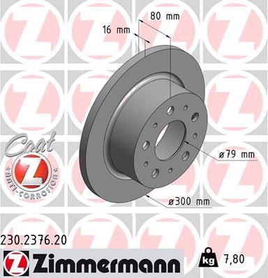 Zimmermann 230.2376.20 - Bremžu diski autodraugiem.lv