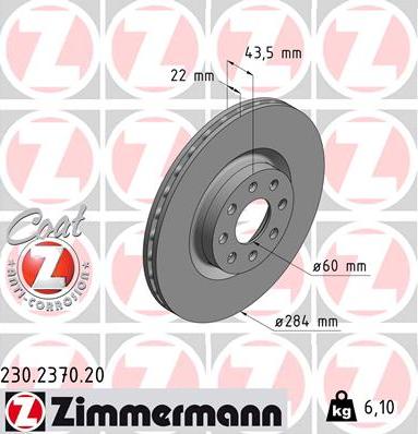 Zimmermann 230.2370.20 - Bremžu diski autodraugiem.lv