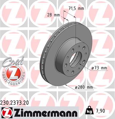 Zimmermann 230.2373.20 - Bremžu diski autodraugiem.lv