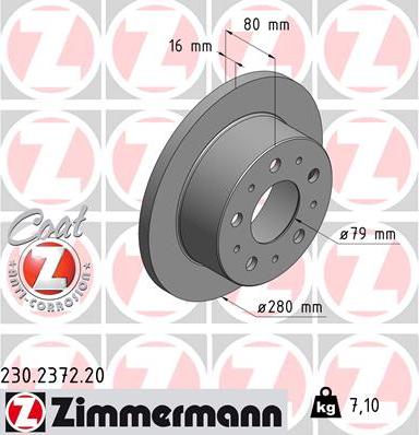 Zimmermann 230.2372.20 - Bremžu diski autodraugiem.lv