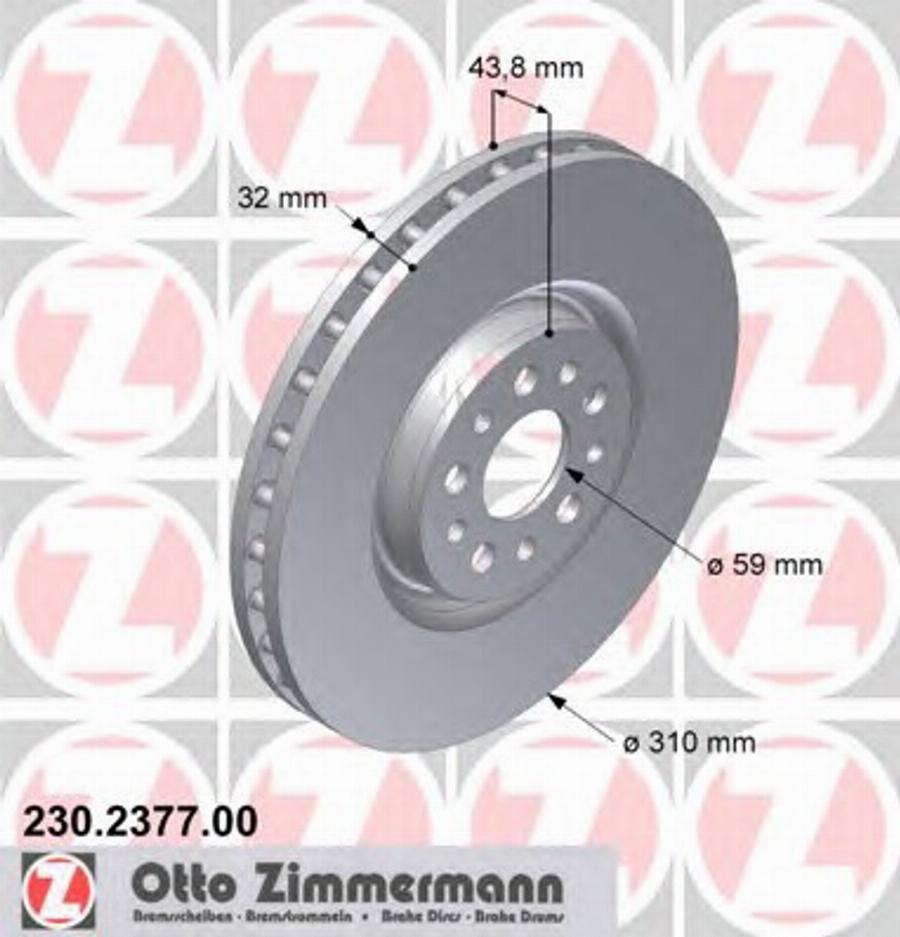 Zimmermann 230.2377.00 - Bremžu diski autodraugiem.lv