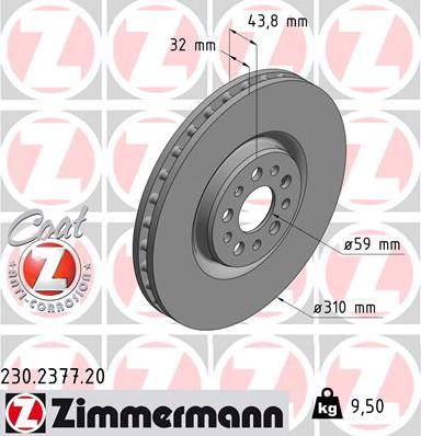 Zimmermann 230.2377.20 - Bremžu diski autodraugiem.lv