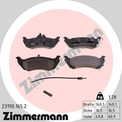 Zimmermann 23190.165.2 - Bremžu uzliku kompl., Disku bremzes autodraugiem.lv