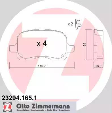Zimmermann 23294.165.1 - Bremžu uzliku kompl., Disku bremzes autodraugiem.lv