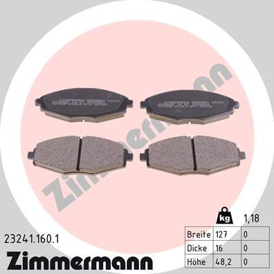 Zimmermann 23241.160.1 - Bremžu uzliku kompl., Disku bremzes autodraugiem.lv