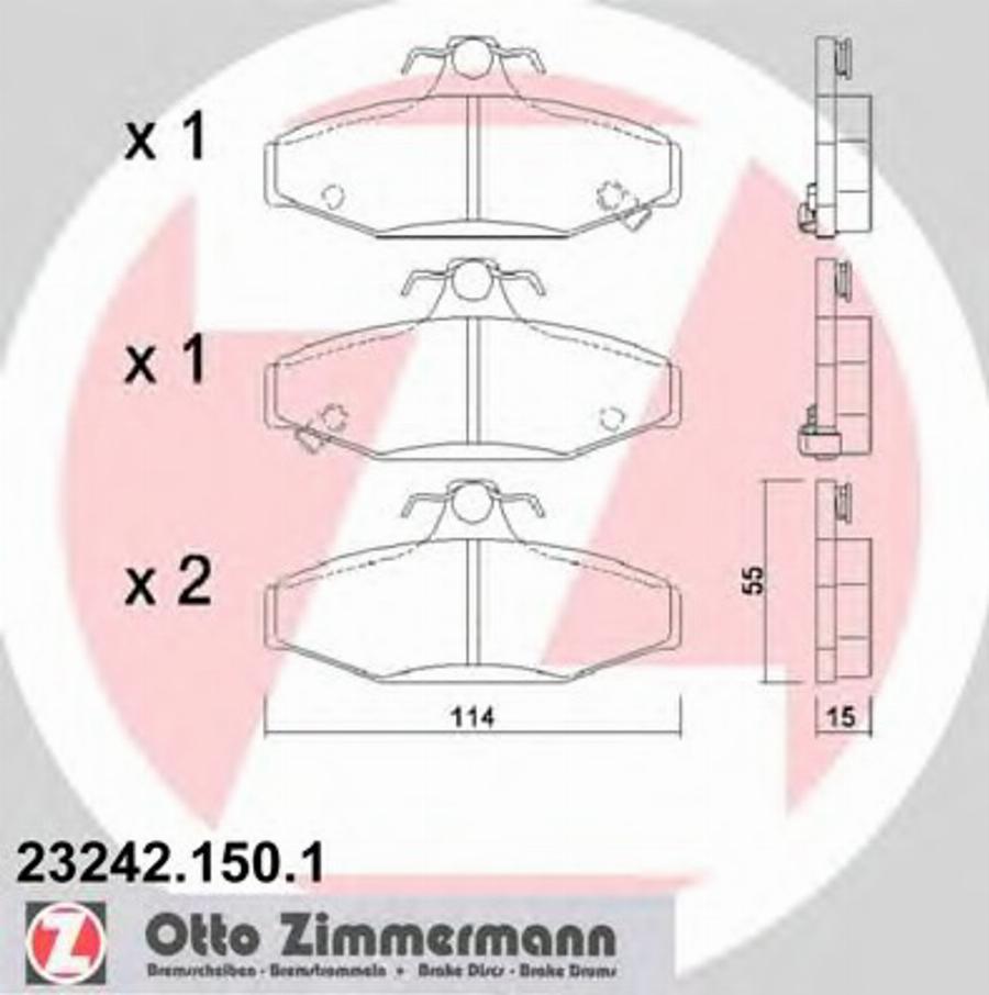 Zimmermann 232421501 - Bremžu uzliku kompl., Disku bremzes autodraugiem.lv