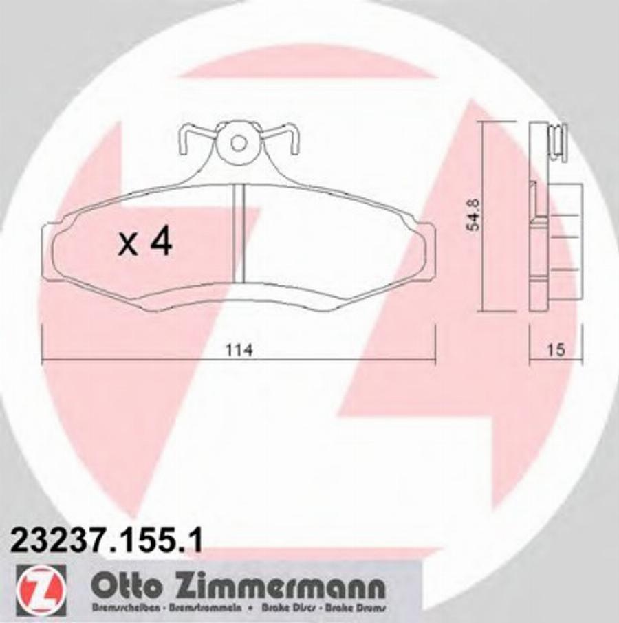 Zimmermann 23237.155.1 - Bremžu uzliku kompl., Disku bremzes autodraugiem.lv