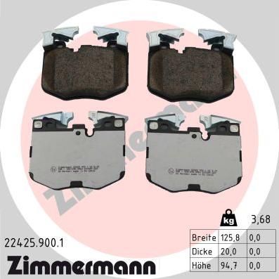 Zimmermann 22425.900.1 - Bremžu uzliku kompl., Disku bremzes autodraugiem.lv