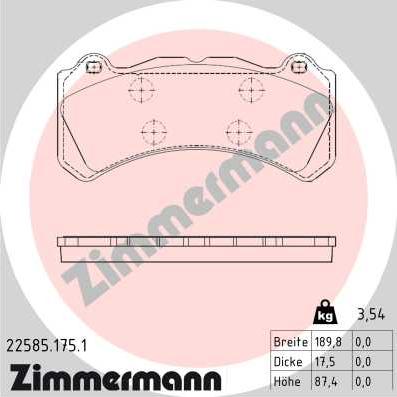 Zimmermann 22585.175.1 - Bremžu uzliku kompl., Disku bremzes autodraugiem.lv