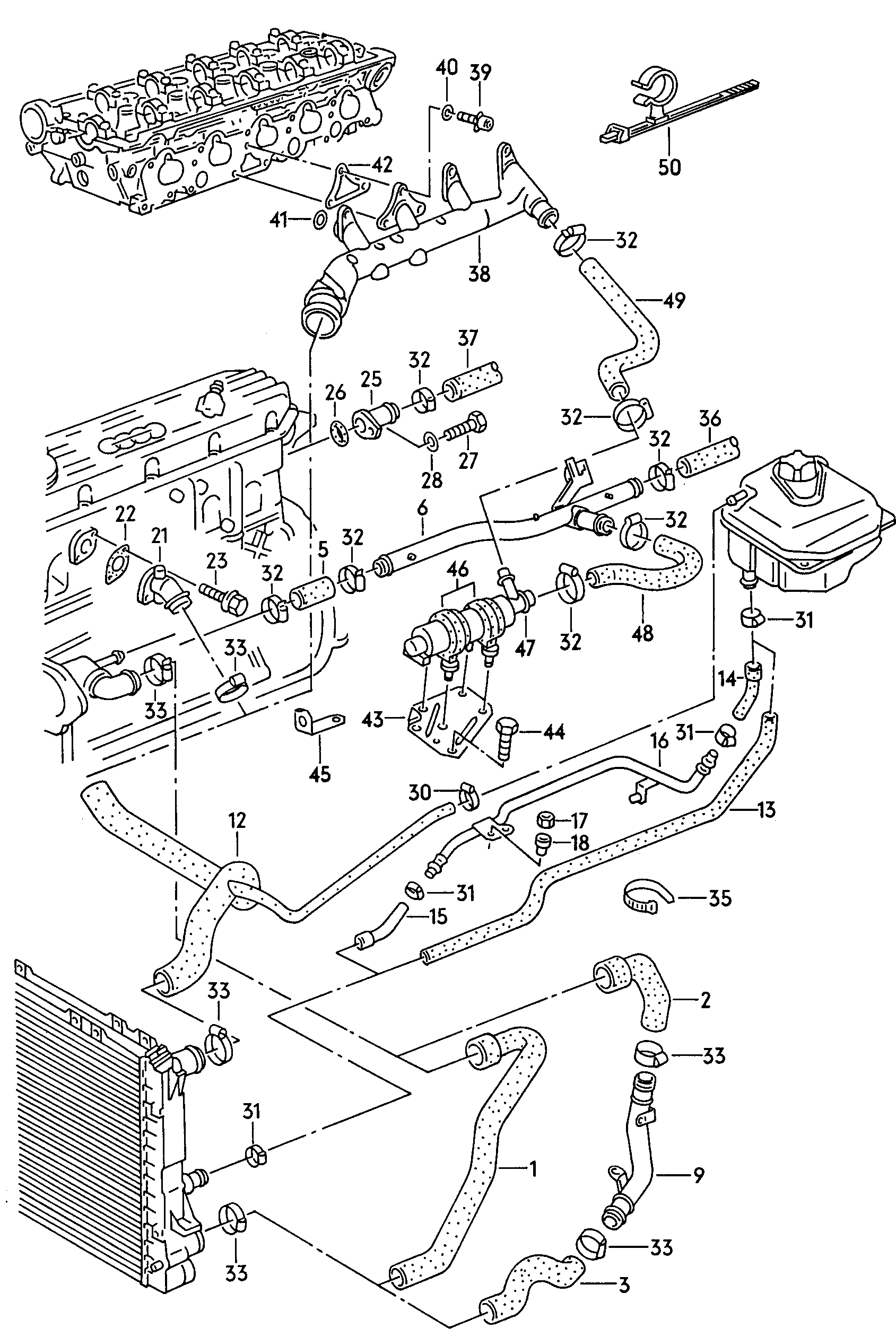 VAG 034 121 143 E - Dzesēšanas šķidruma flancis autodraugiem.lv