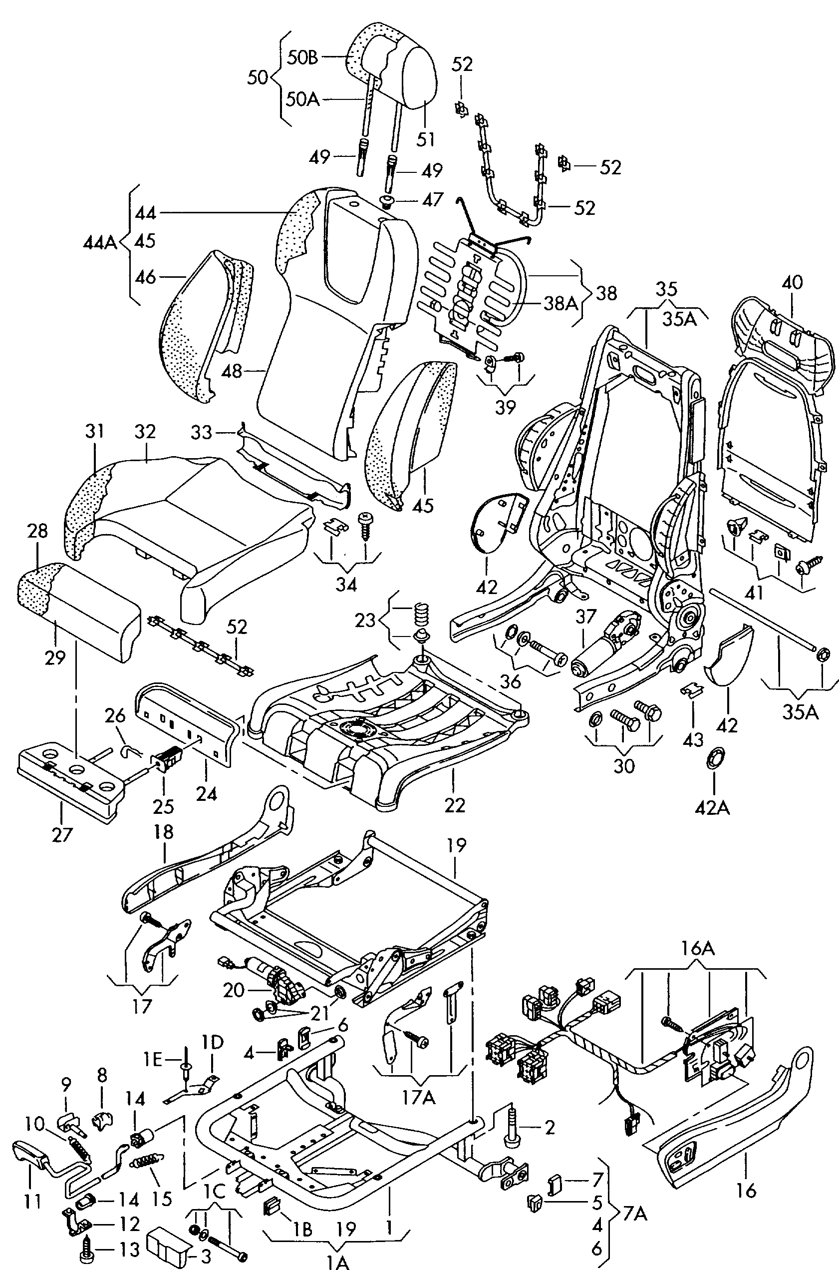 VW 435 881 203 A - Regulēšanas elements, Sēdekļa regulēšana autodraugiem.lv