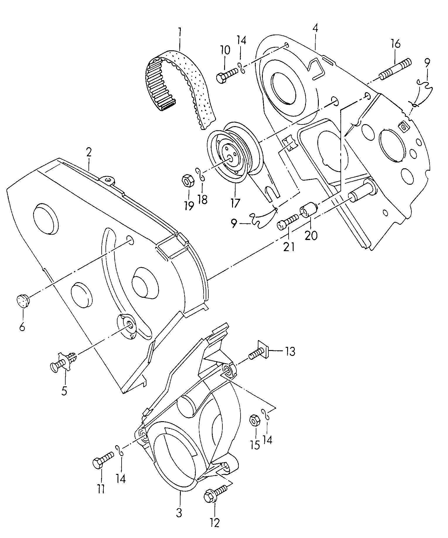 VAG 028 109 243F - Spriegotājrullītis, Gāzu sadales mehānisma piedziņas siksna autodraugiem.lv