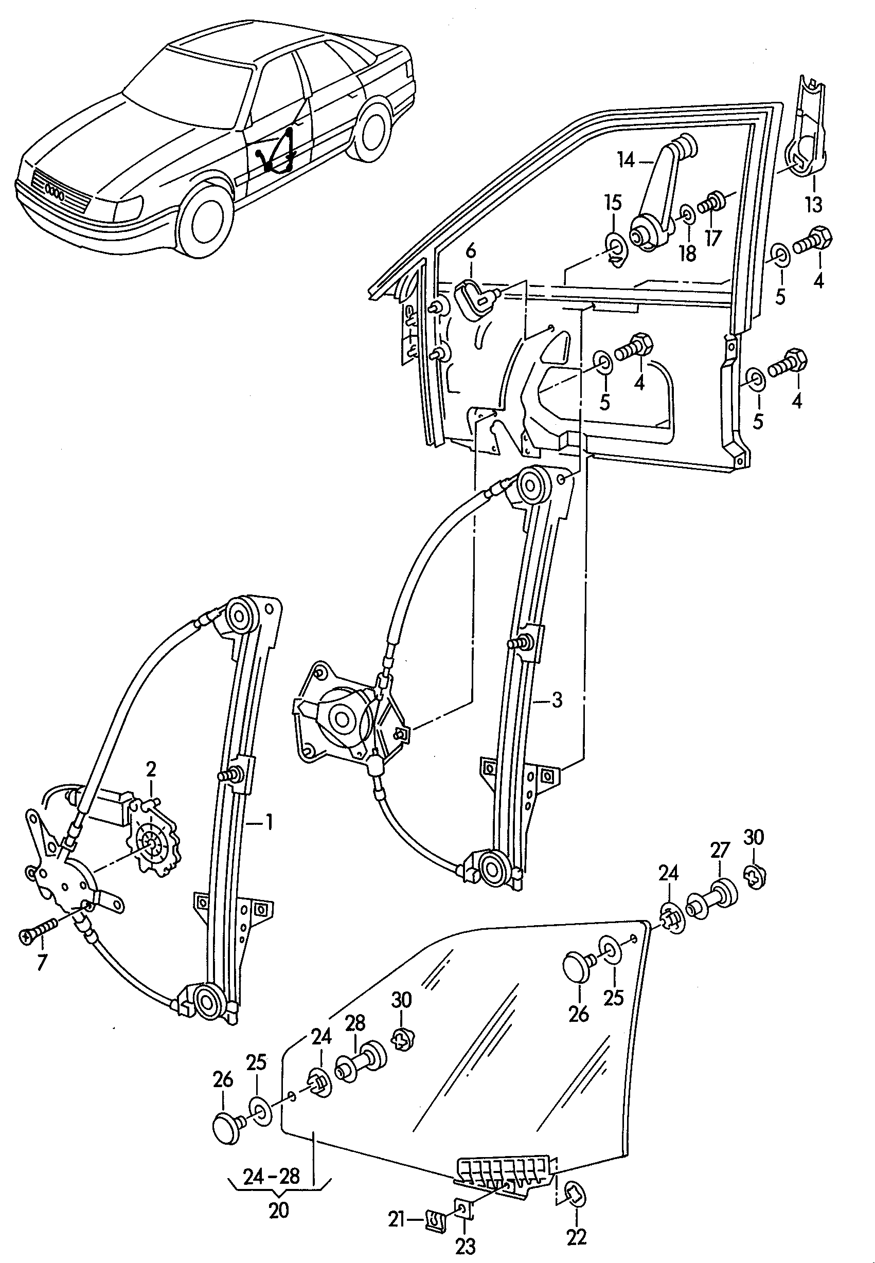 VAG 4A0837461B - Stikla pacelšanas mehānisms autodraugiem.lv