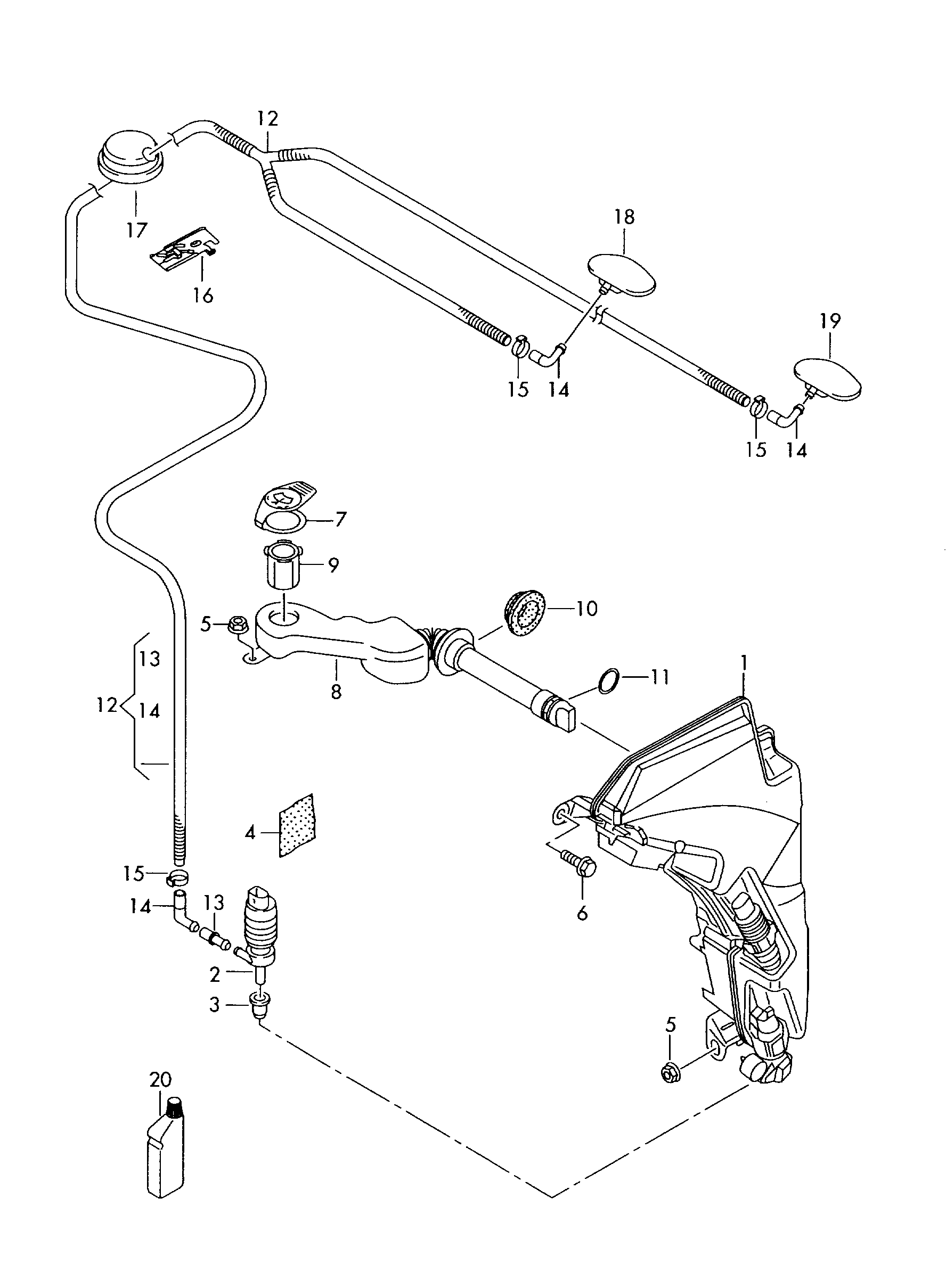 VAG 7M0 919 382 - Blīve, Apskalotāja sūknis / Tvertne autodraugiem.lv