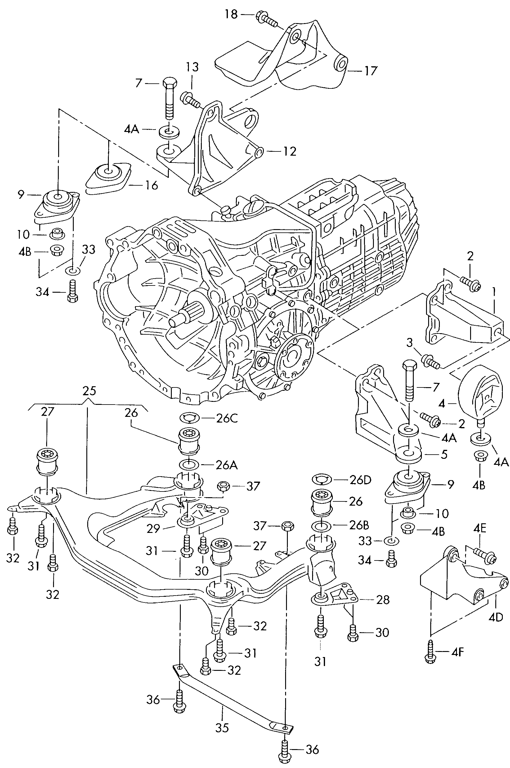 AUDI 4B0 399 313 DC - Palīgrāmis / Agregātu balsts autodraugiem.lv