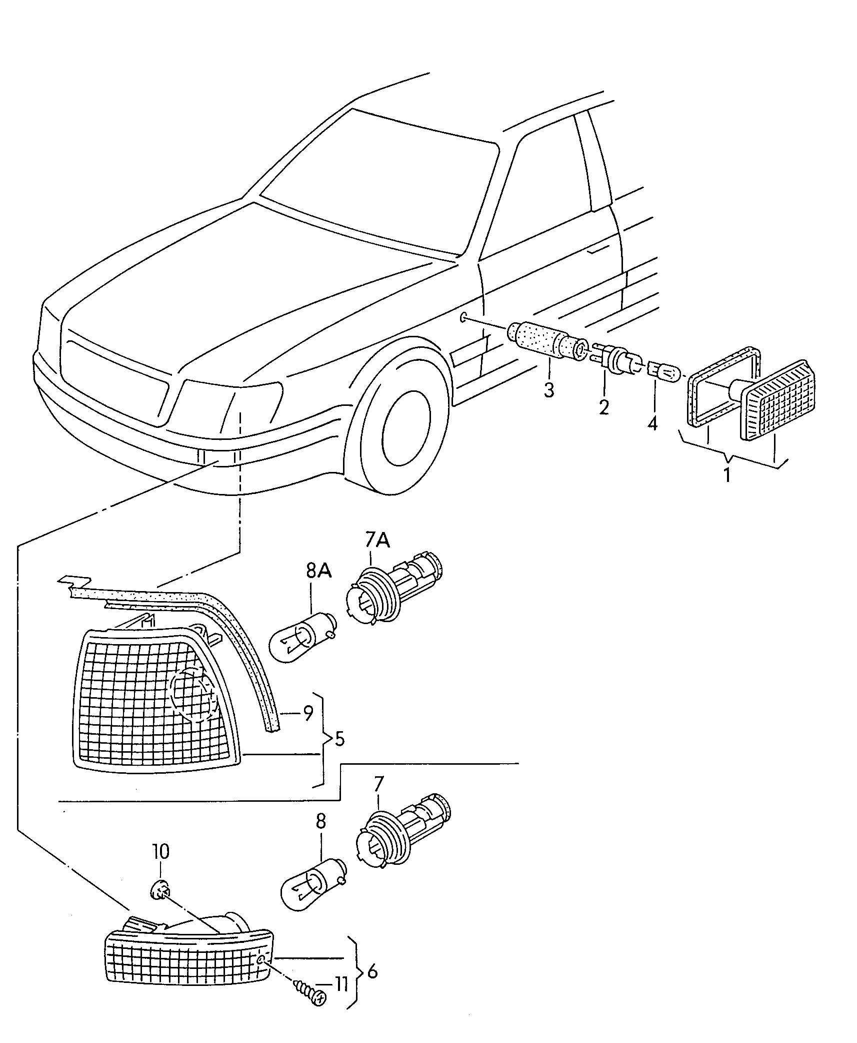 VAG 3B0953123B - Pagrieziena signāla lukturis autodraugiem.lv