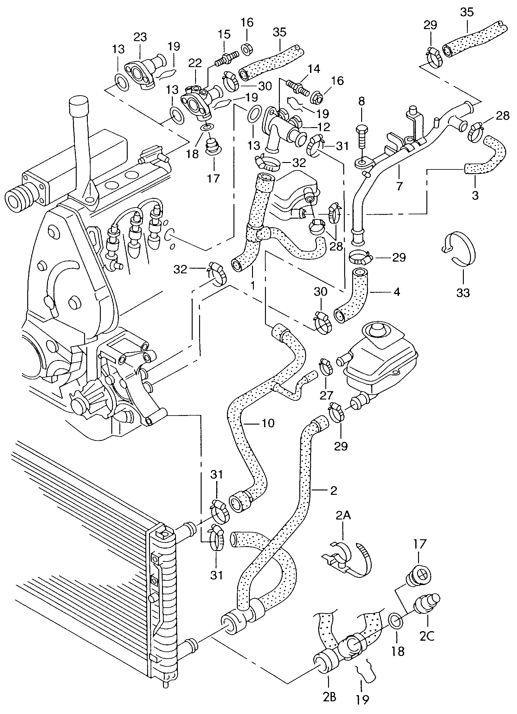 VAG 028121053AA - Radiatora cauruļvads autodraugiem.lv