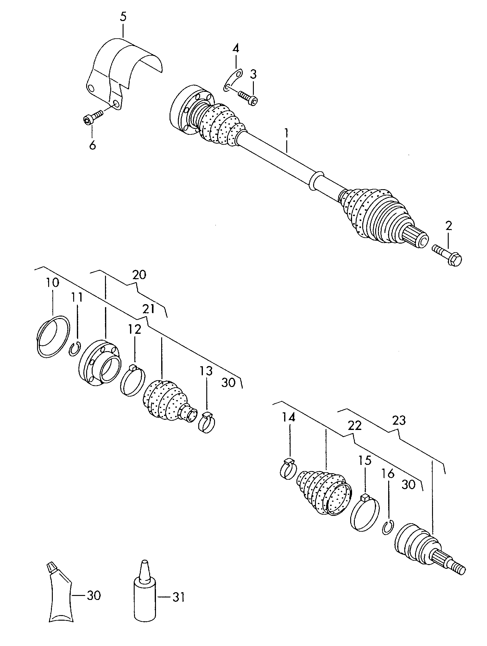 VAG 1K0498201F - Putekļusargs, Piedziņas vārpsta autodraugiem.lv