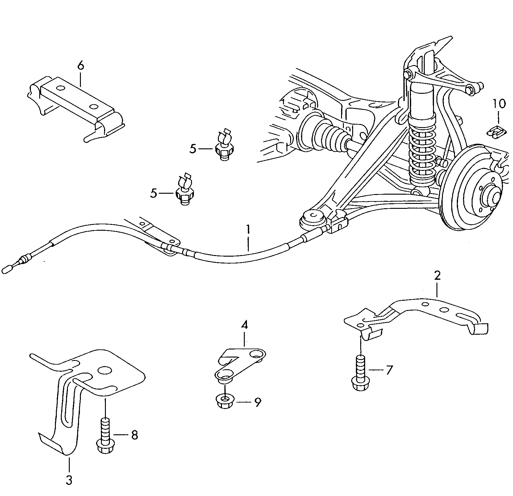 AUDI 8E0 609 721 AQ - Trose, Stāvbremžu sistēma autodraugiem.lv