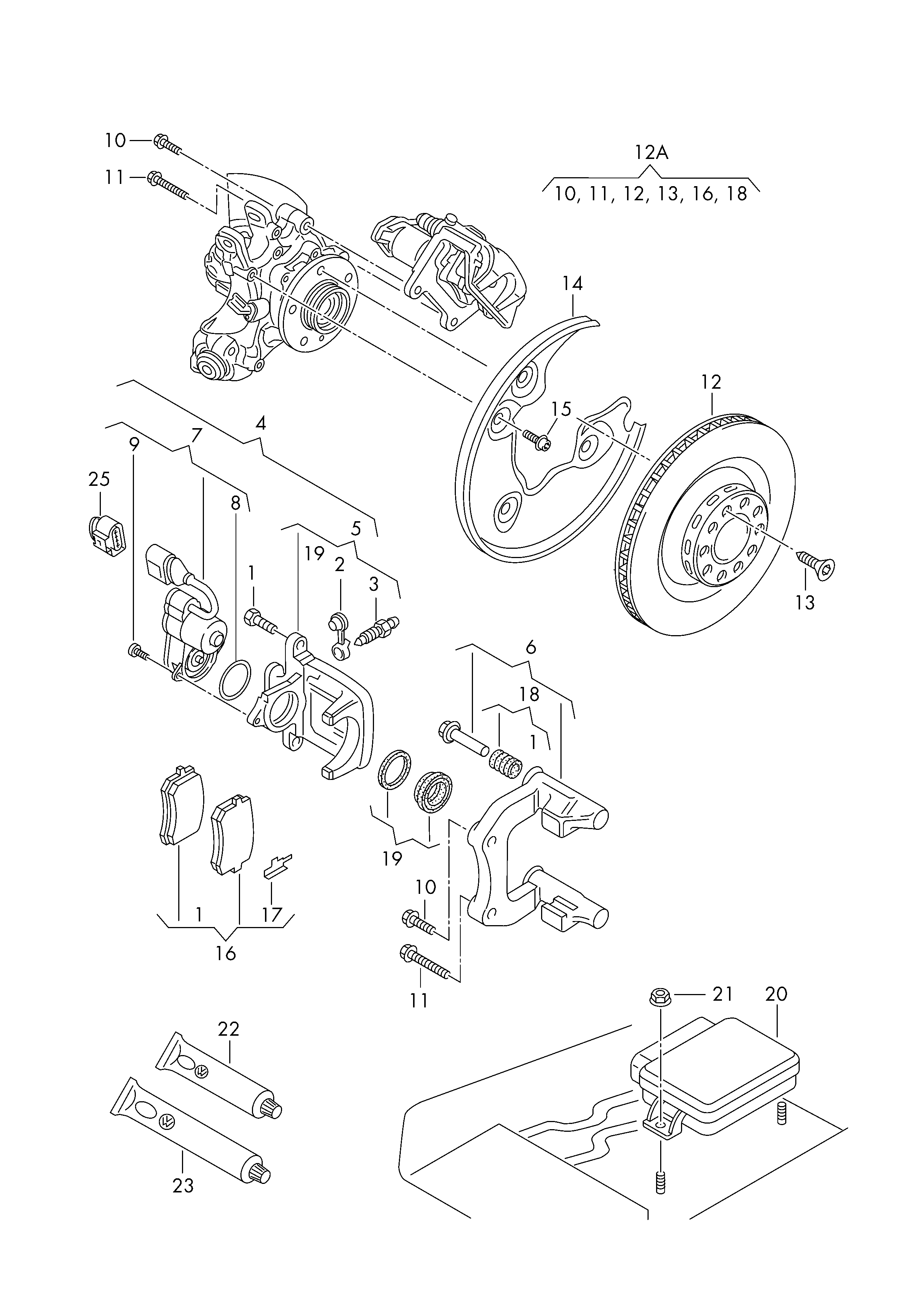 VAG 8K0 698 451 A - Bremžu uzliku kompl., Disku bremzes autodraugiem.lv