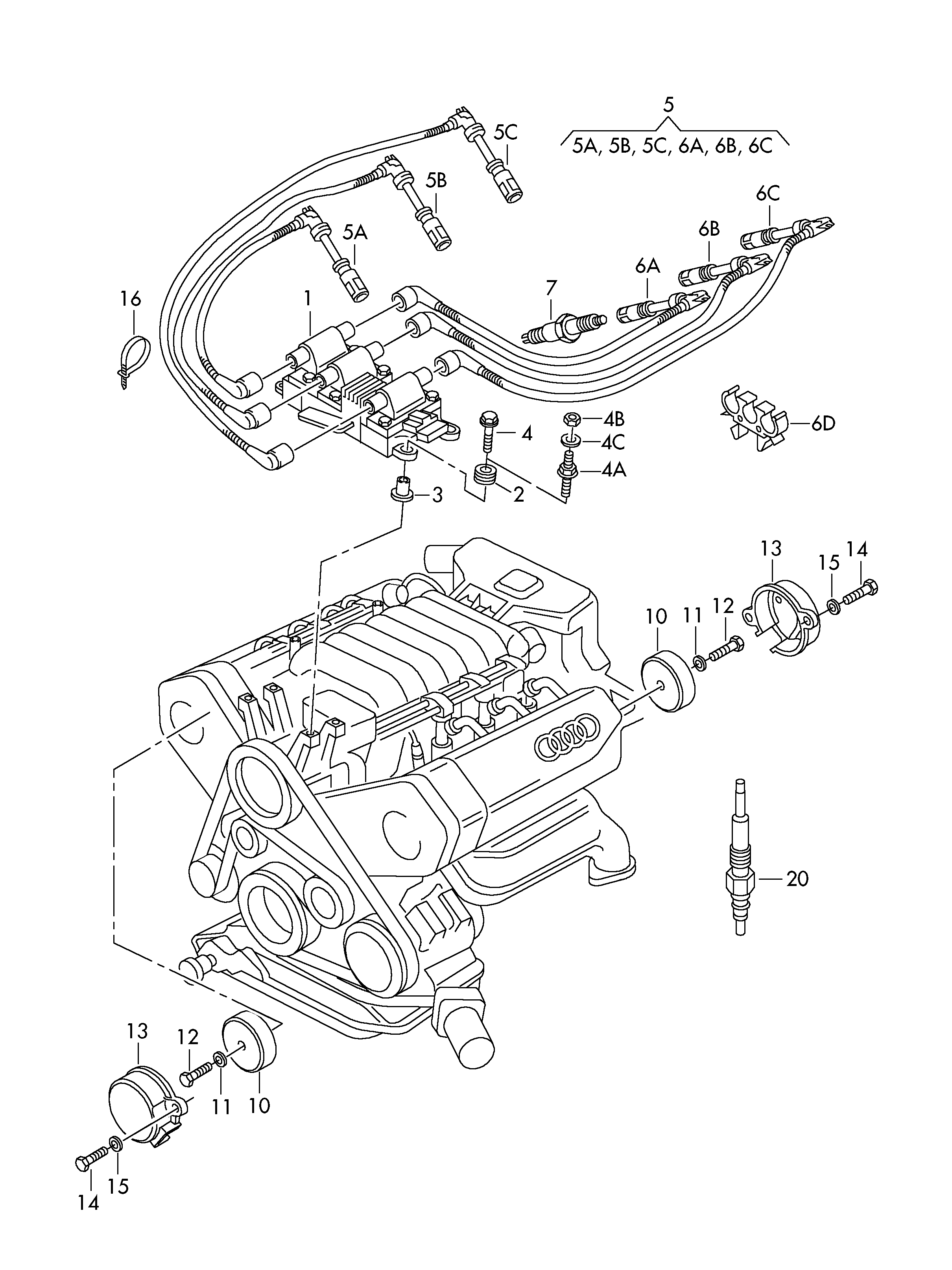 Seat 078905533B - Augstsprieguma vadu komplekts autodraugiem.lv