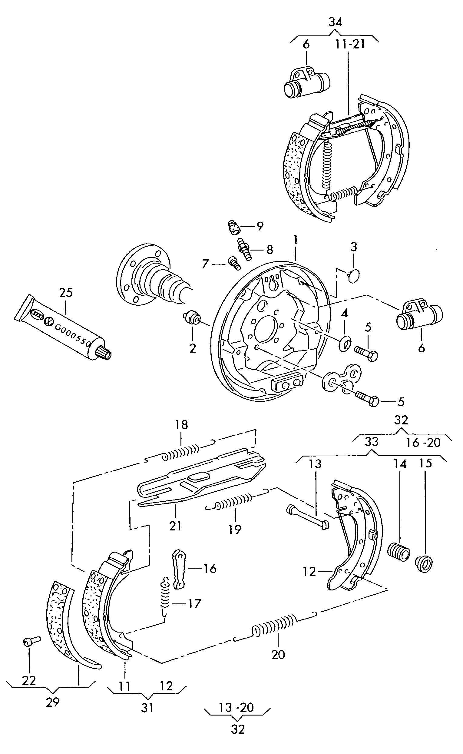 Seat 1H0 609 527 D - Bremžu loku komplekts autodraugiem.lv