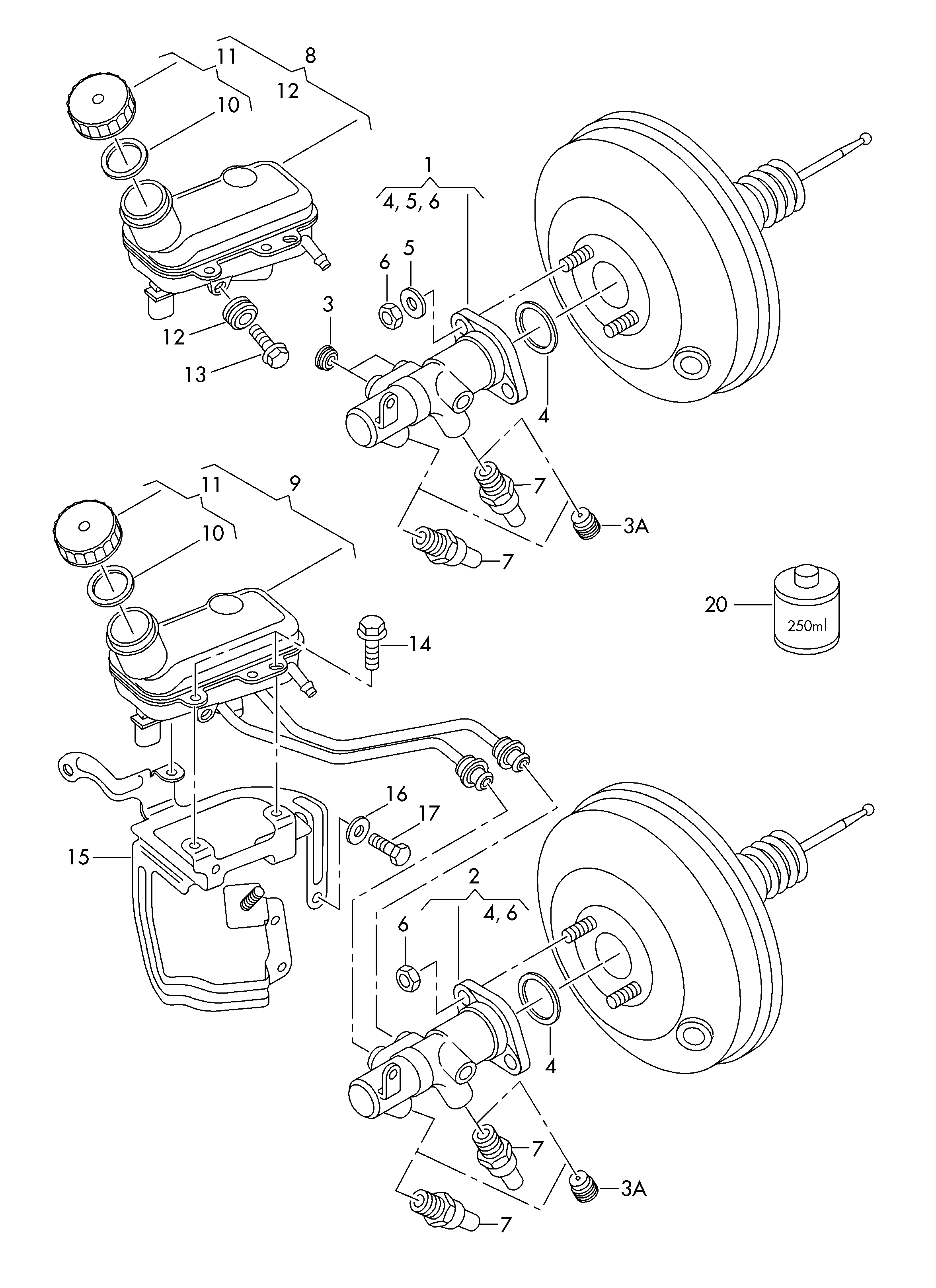 VAG 8Z1 614 019 A - Galvenais bremžu cilindrs autodraugiem.lv