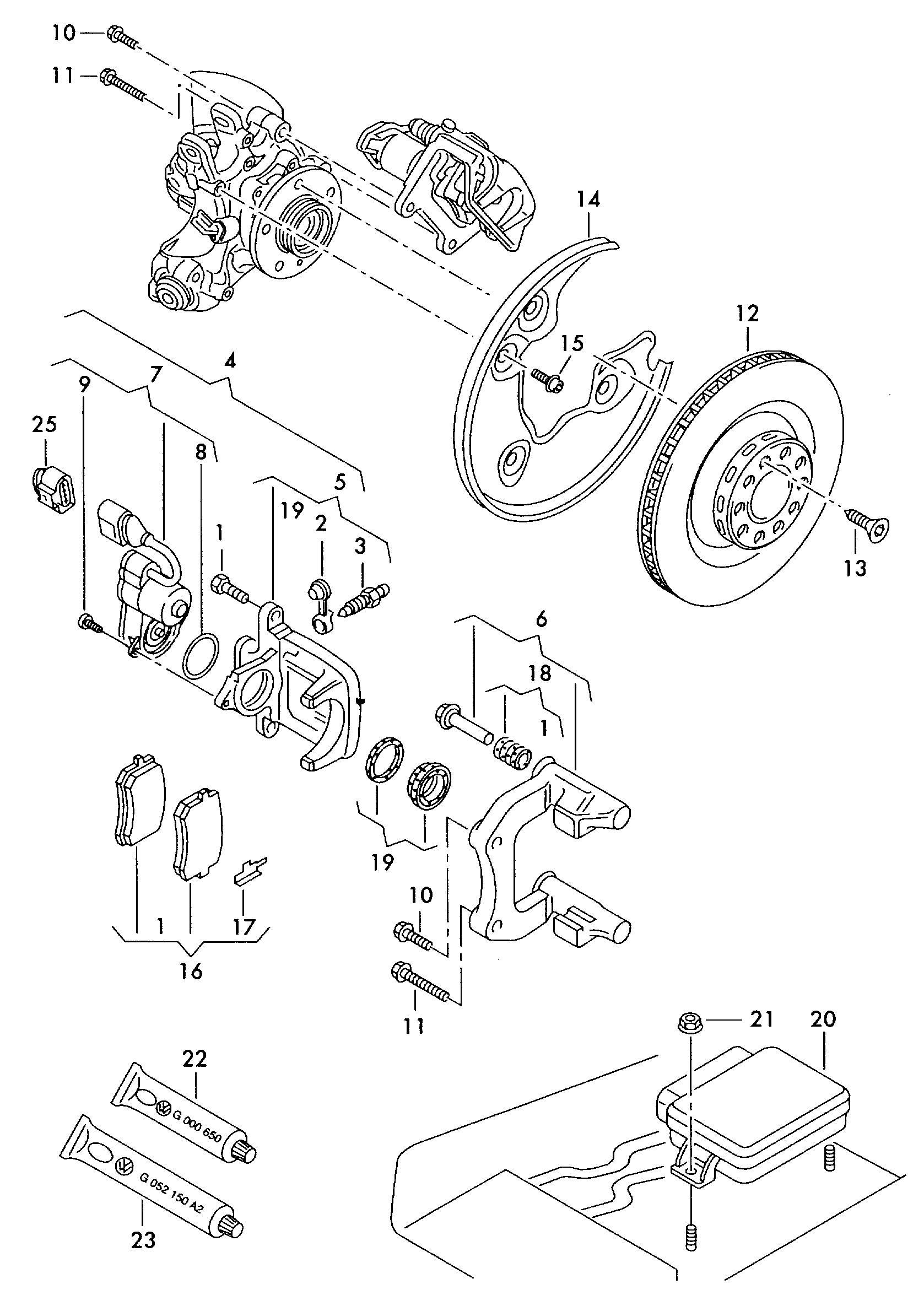 AUDI 3AA615425 - Virzītājčaulu komplekts, Bremžu suports autodraugiem.lv