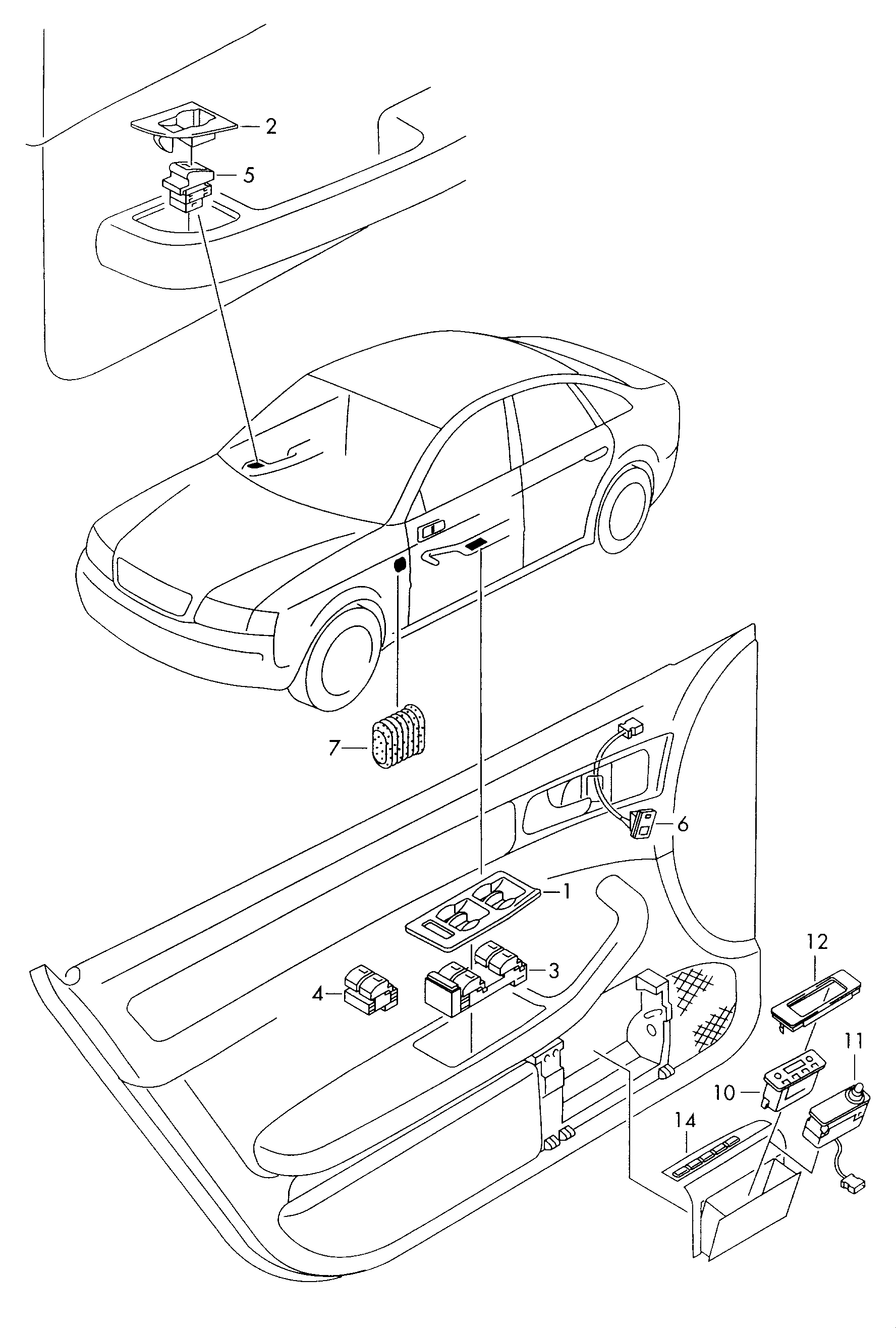 Skoda 4B1 962 107 - Slēdzis, Durvju fiksators autodraugiem.lv