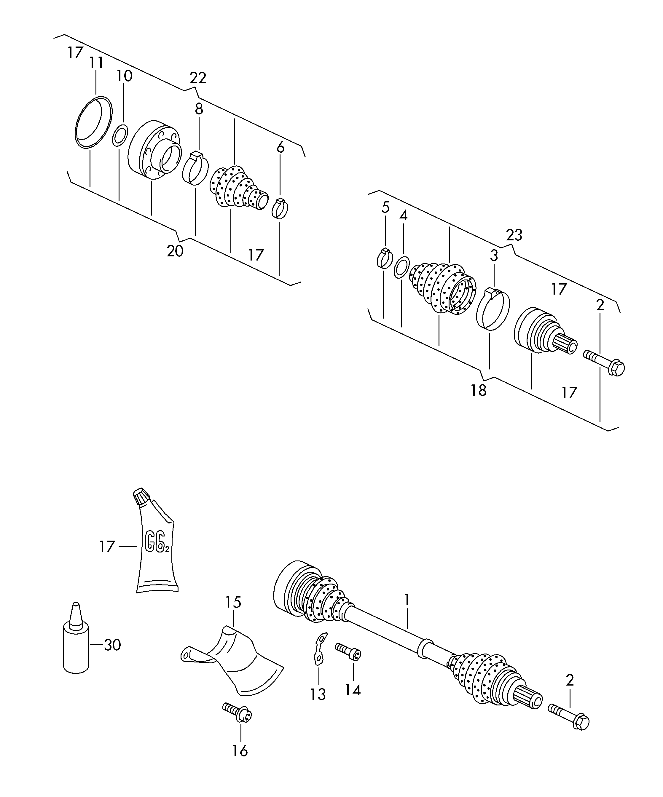 VW 8K0 598 201 C - Putekļusargs, Piedziņas vārpsta autodraugiem.lv