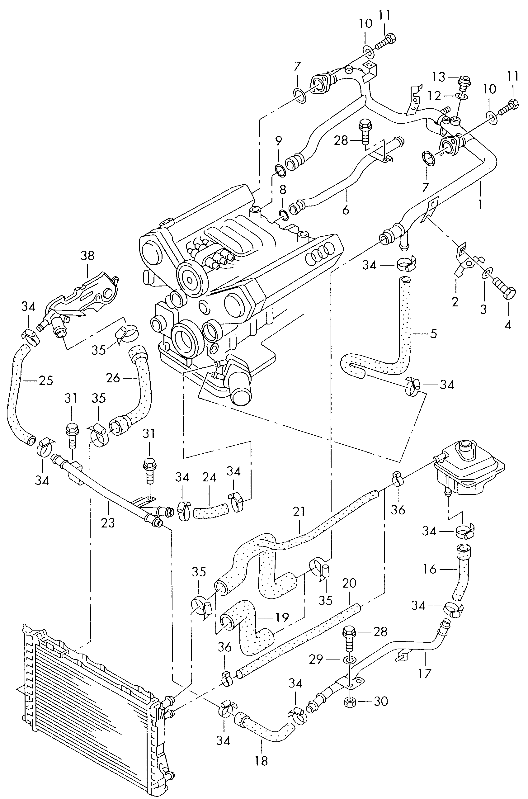 VAG 8D0 121 101 H - Radiatora cauruļvads autodraugiem.lv