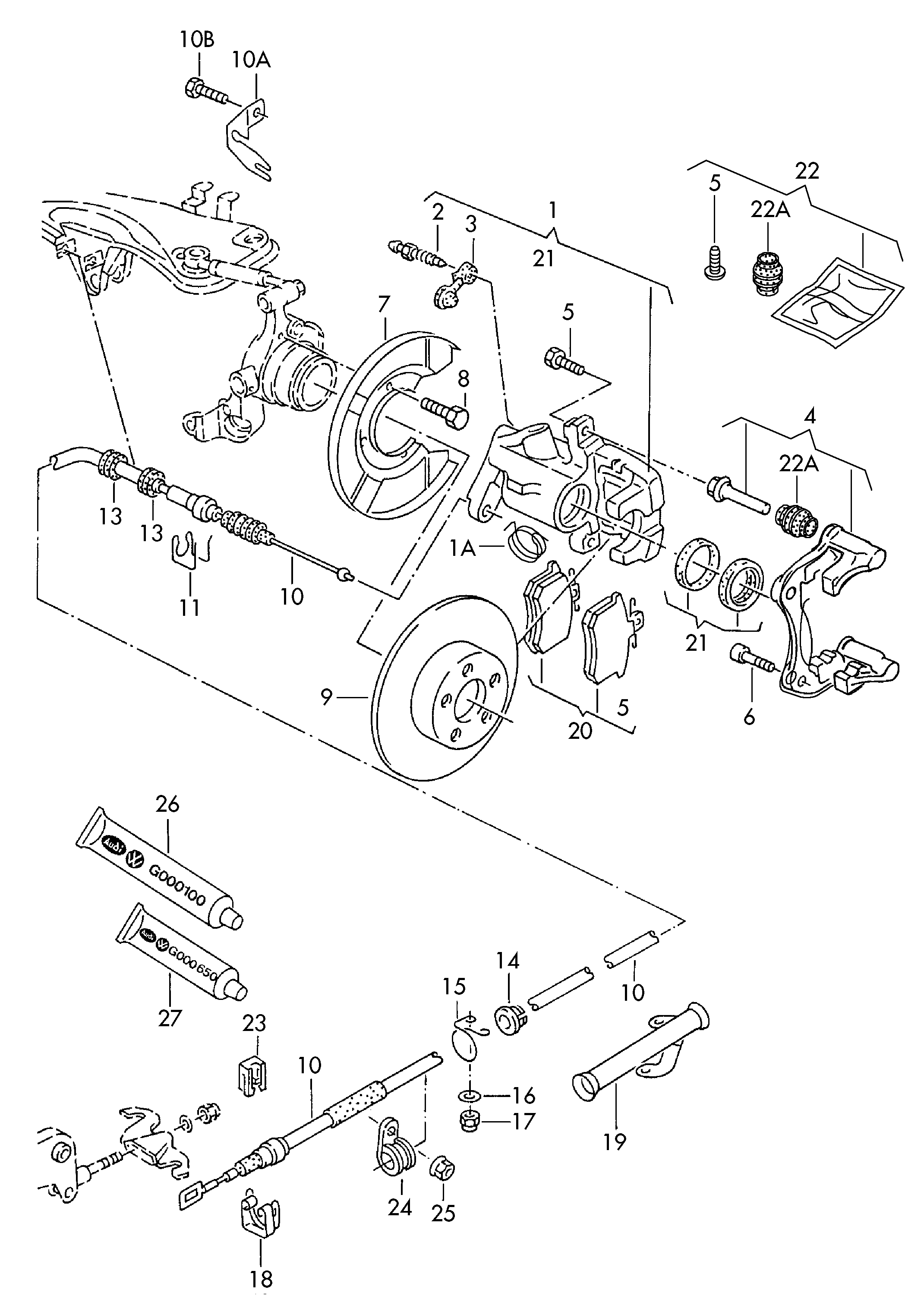 VW 1J0 698 451 H - Bremžu uzliku kompl., Disku bremzes autodraugiem.lv