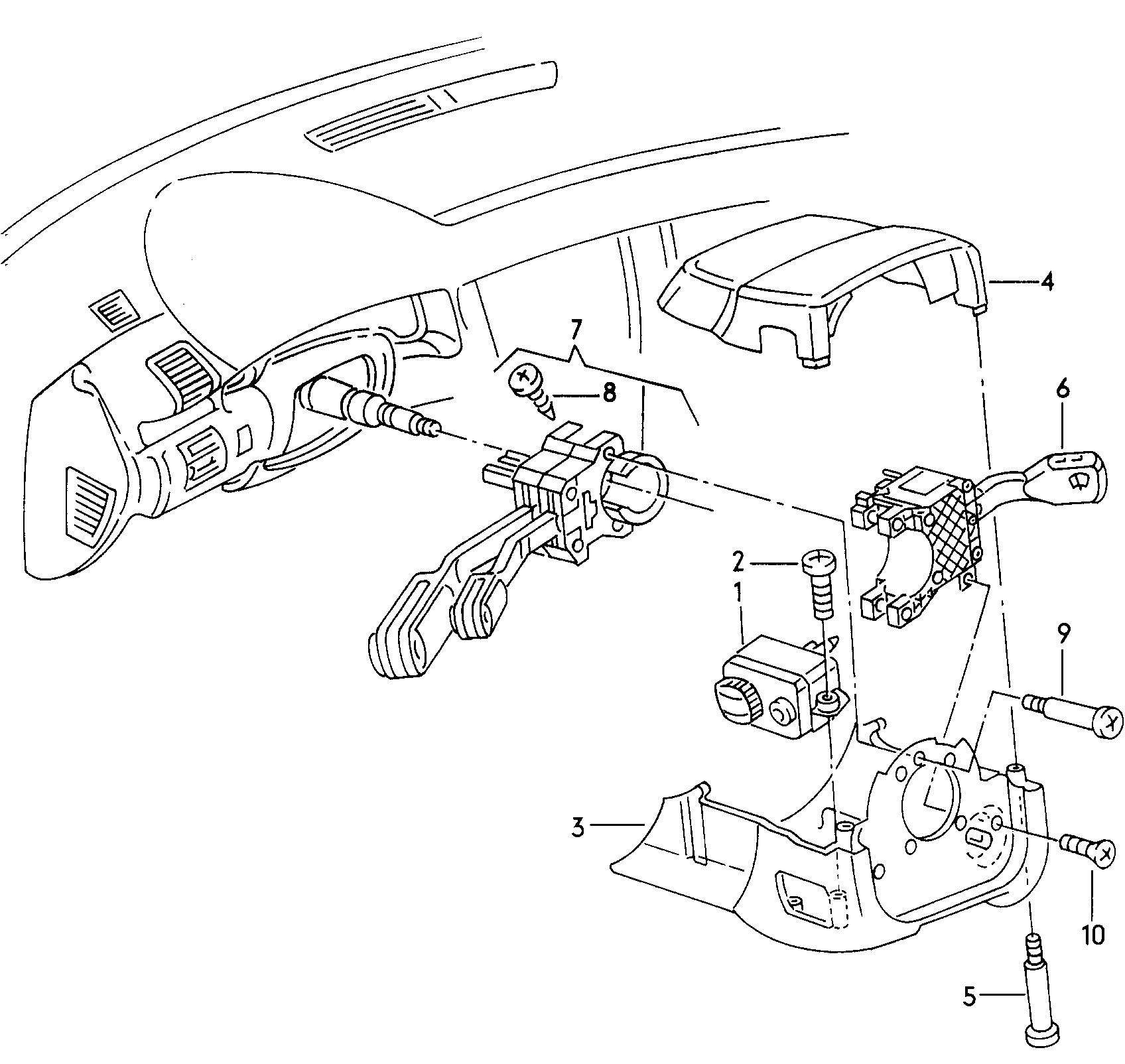 Skoda 4D0953513D - Slēdzis uz stūres statnes autodraugiem.lv