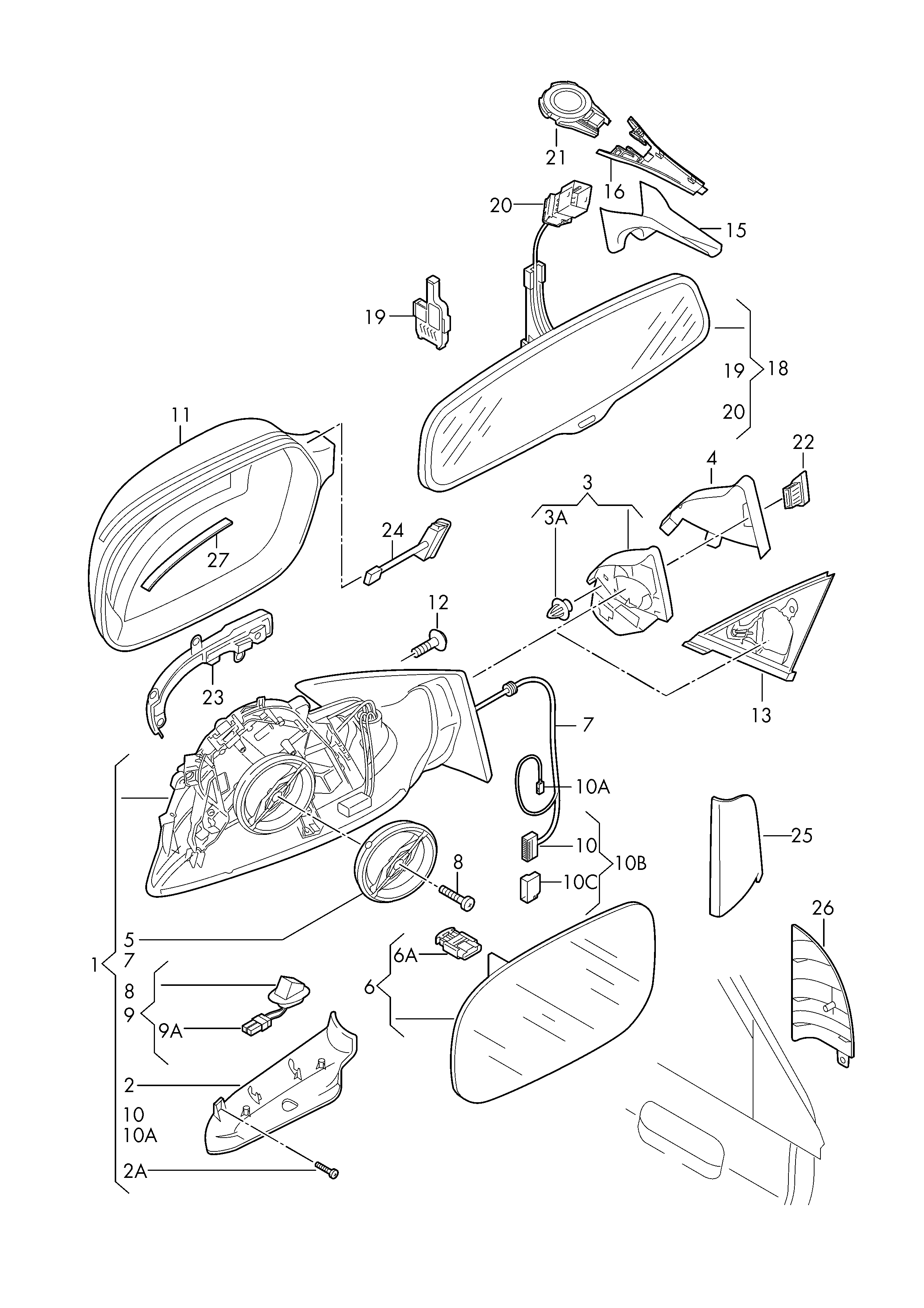 AUDI 8K1 857 409E - Ārējais atpakaļskata spogulis autodraugiem.lv