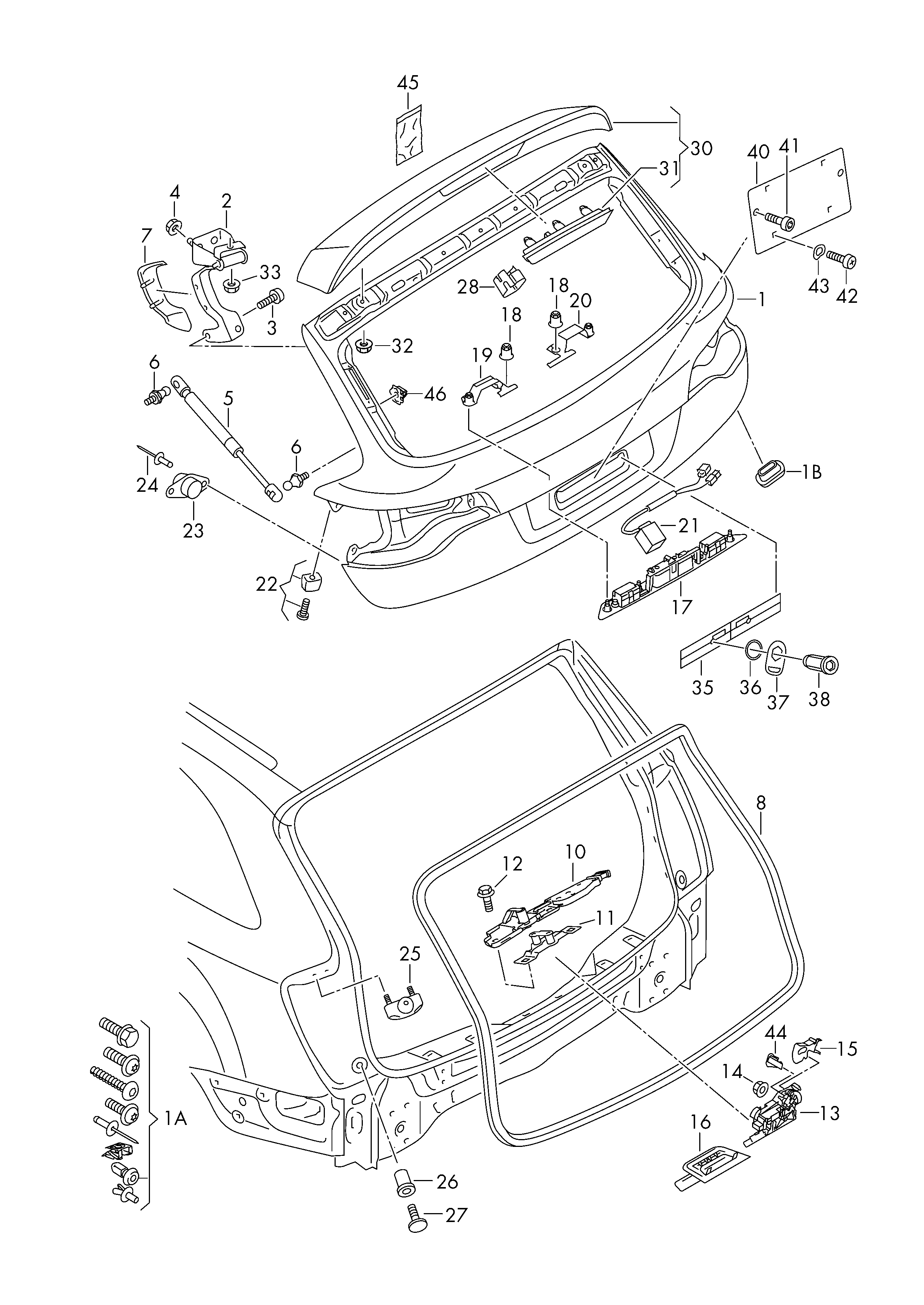 VAG 4L0 827 552E - Gāzes atspere, Bagāžas / Kravas nodalījuma vāks autodraugiem.lv