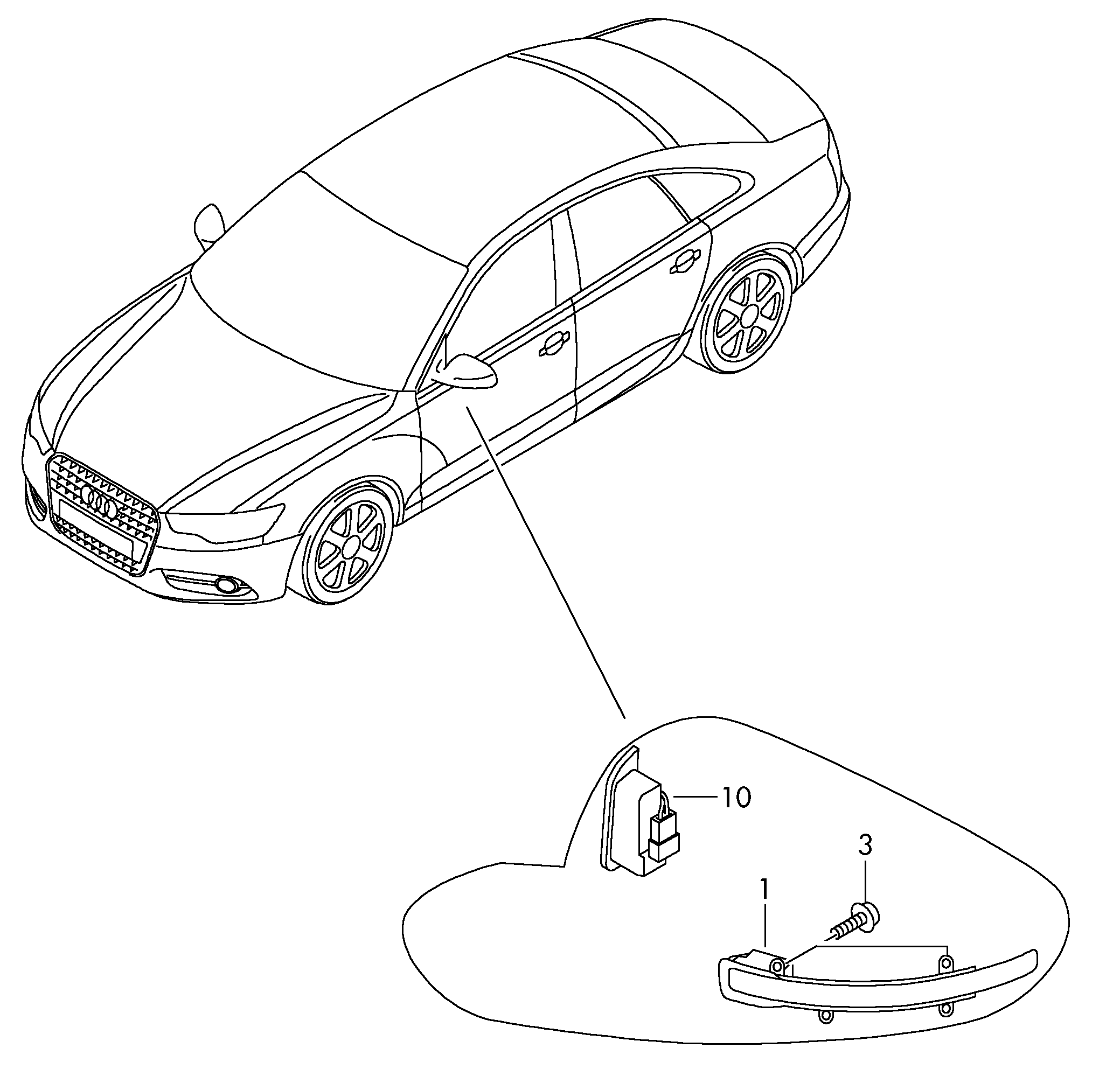 VW 4G5949101A - Ārējais atpakaļskata spogulis autodraugiem.lv