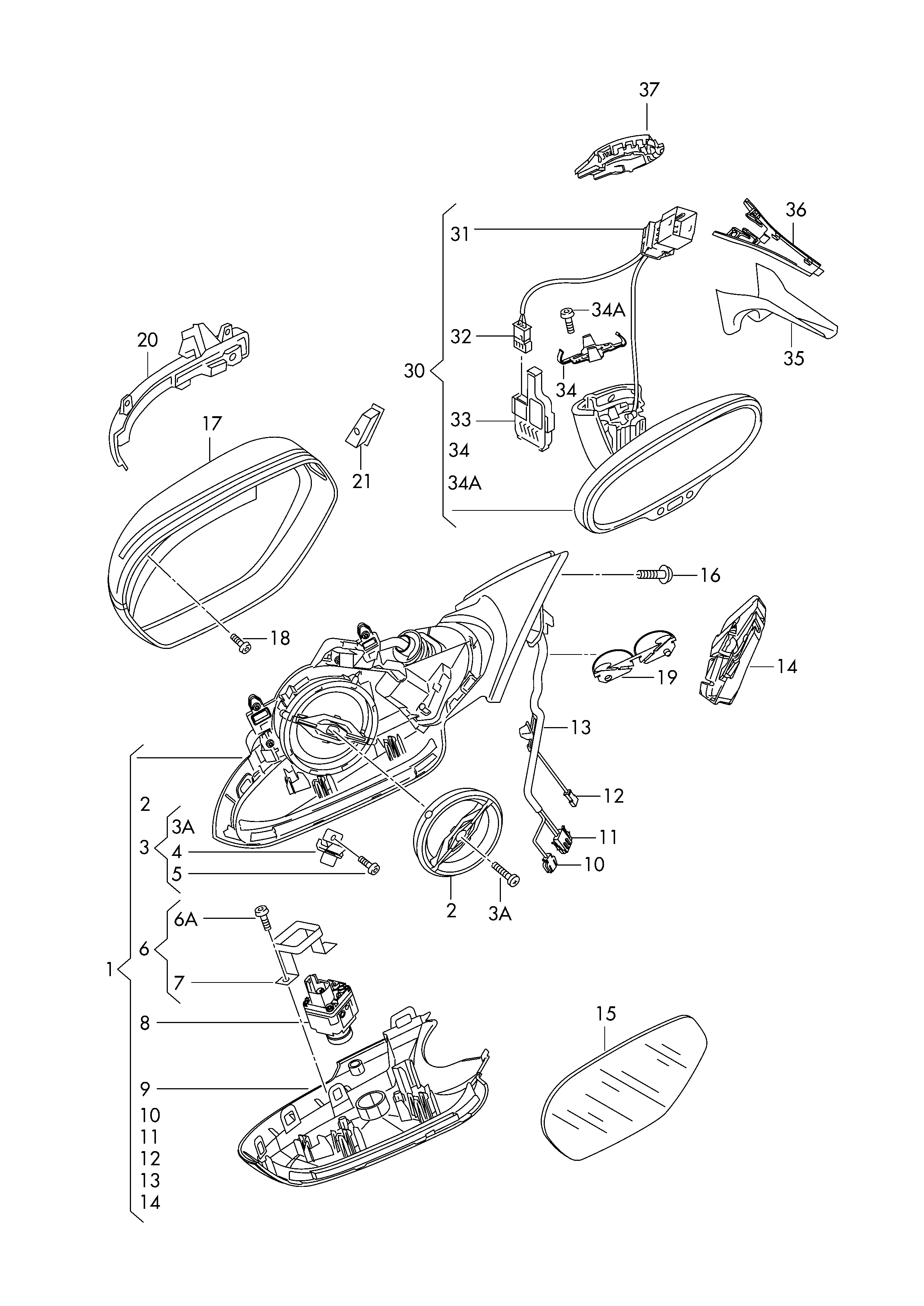 VAG 4G1 857 409 N - Ārējais atpakaļskata spogulis autodraugiem.lv