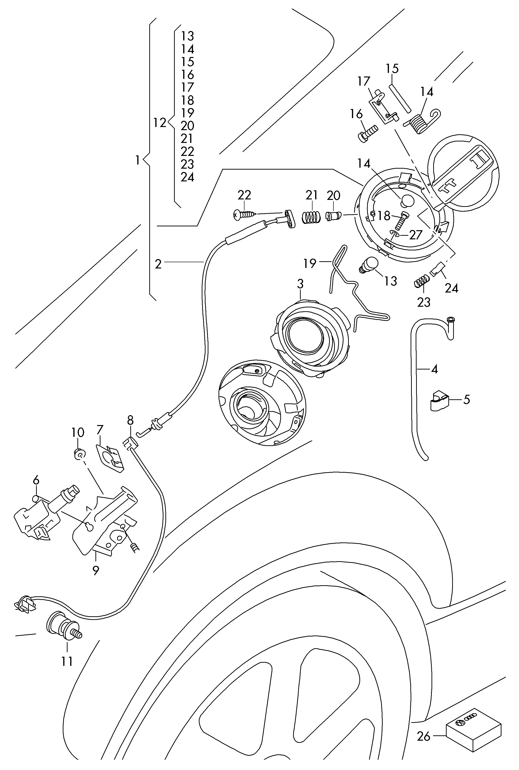 Skoda 1C0 810 773 - Regulēšanas elements, Centrālā atslēga autodraugiem.lv