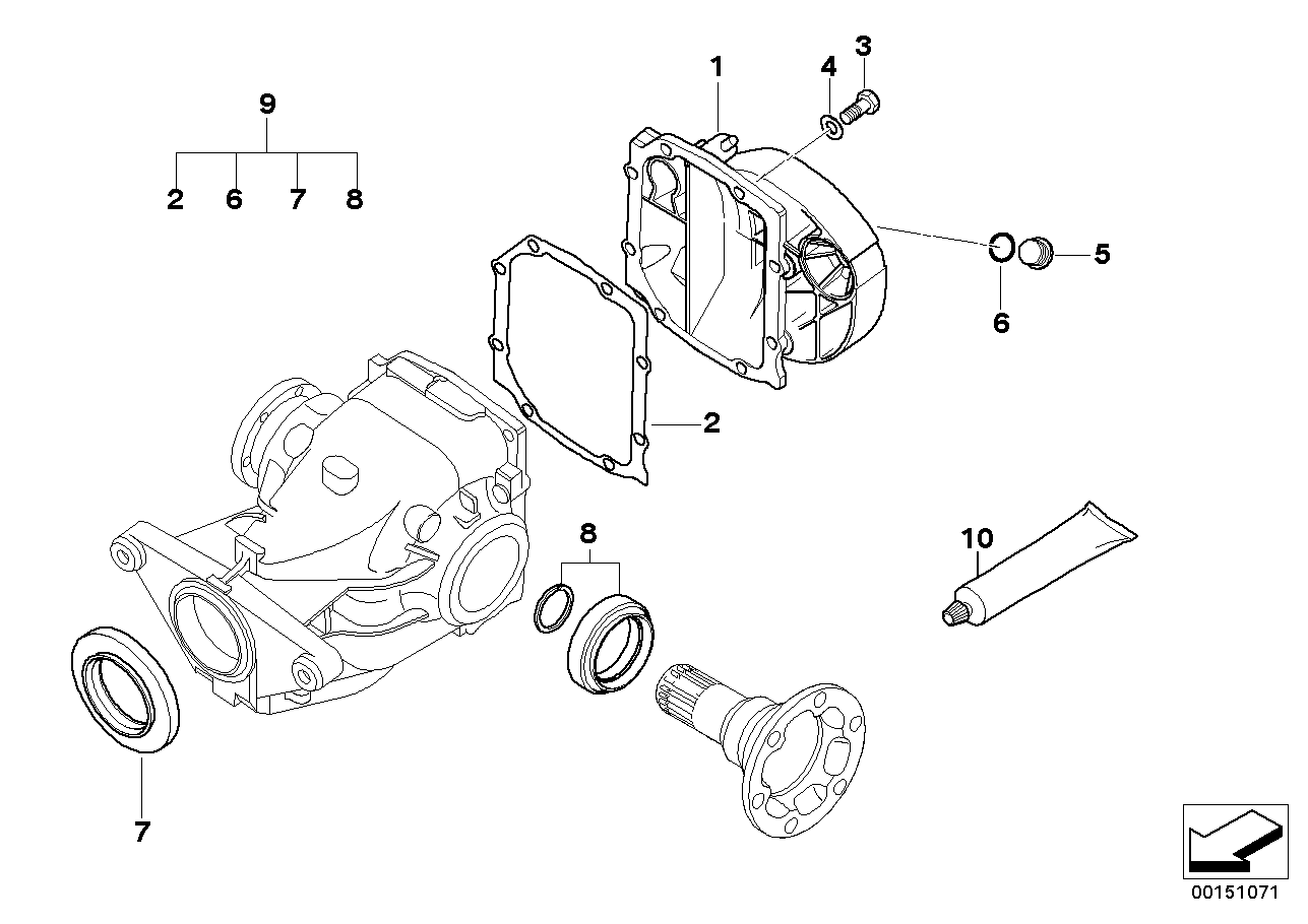 BMW 33 10 7 505 604 - Vārpstas blīvgredzens, Diferenciālis autodraugiem.lv