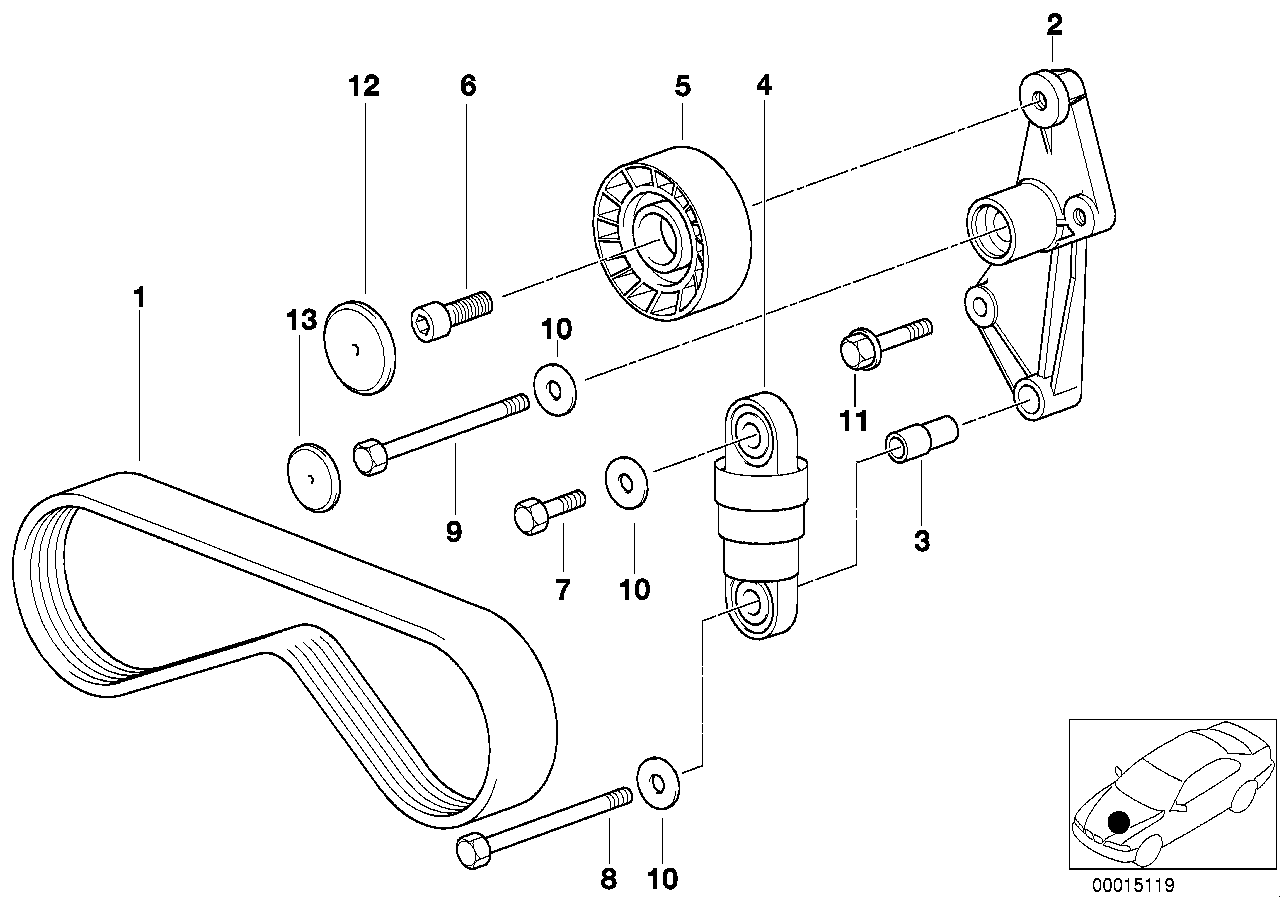 BMW 11 28 1 703 943 - Ķīļrievu siksna autodraugiem.lv