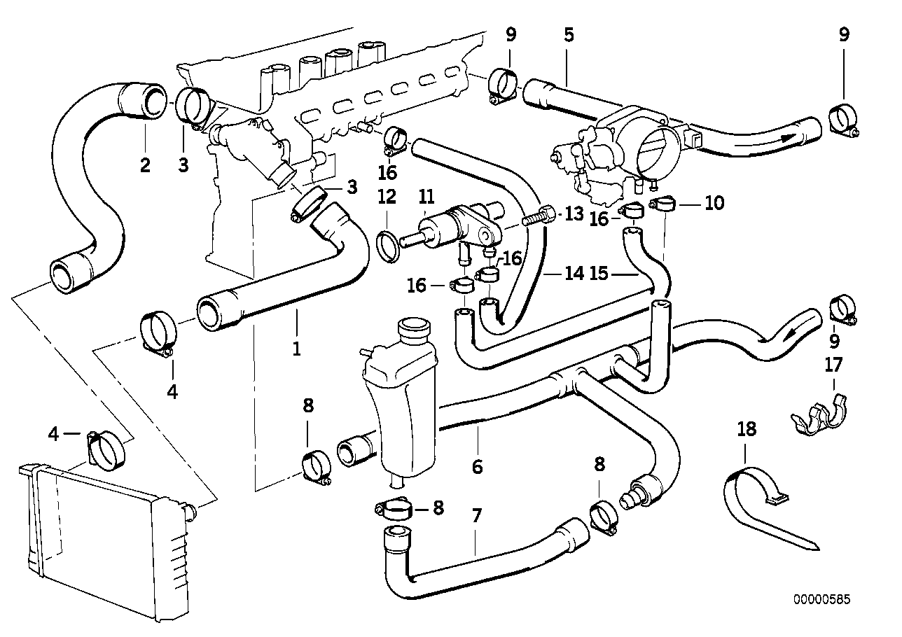 BMW 11 53 1 708 499 - Radiatora cauruļvads autodraugiem.lv