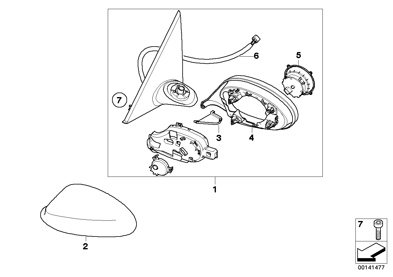 BMW 51167229261 - Korpuss, Ārējais atpakaļskata spogulis autodraugiem.lv