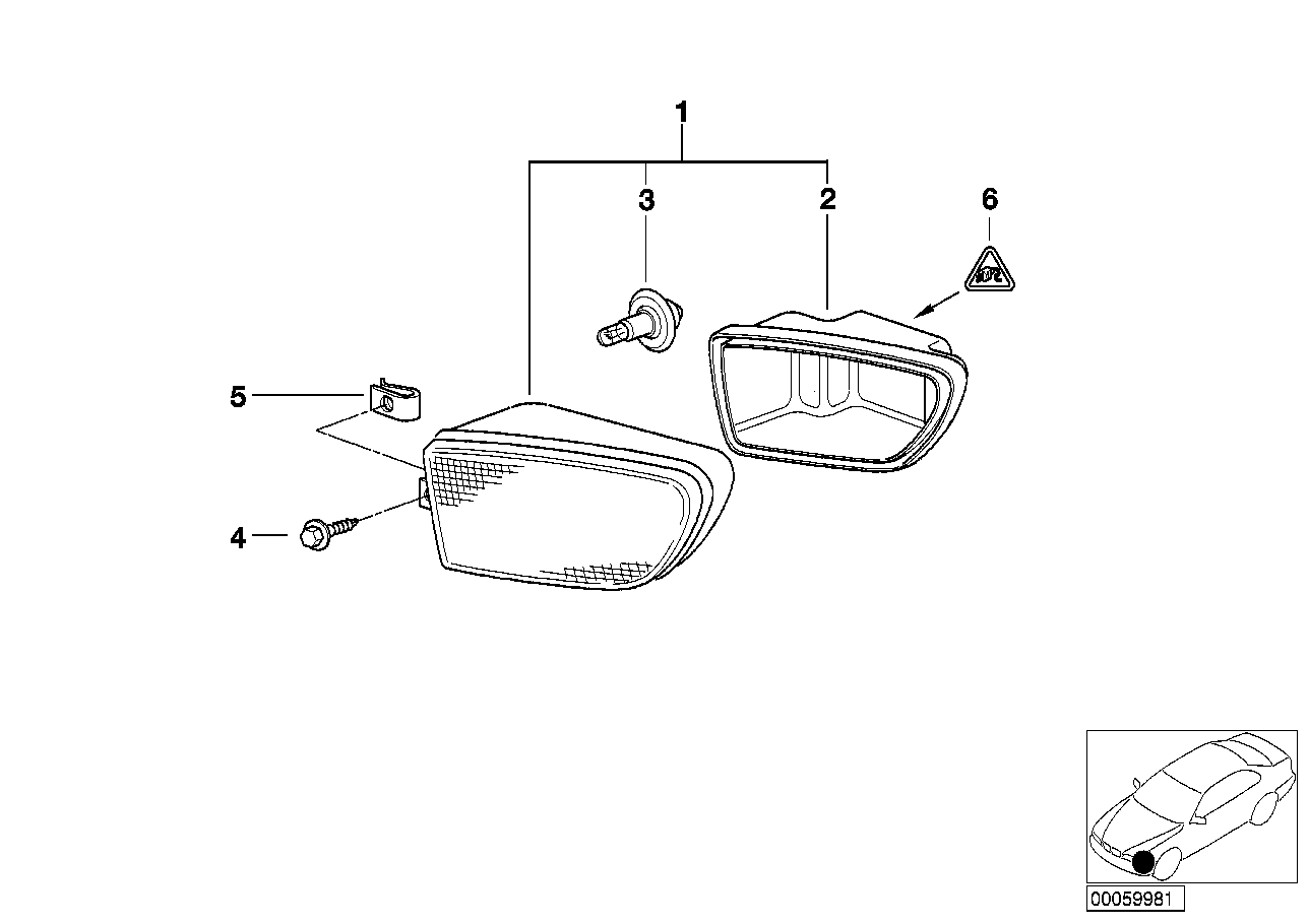 BMW 63 17 8 360 575 - Miglas lukturis autodraugiem.lv