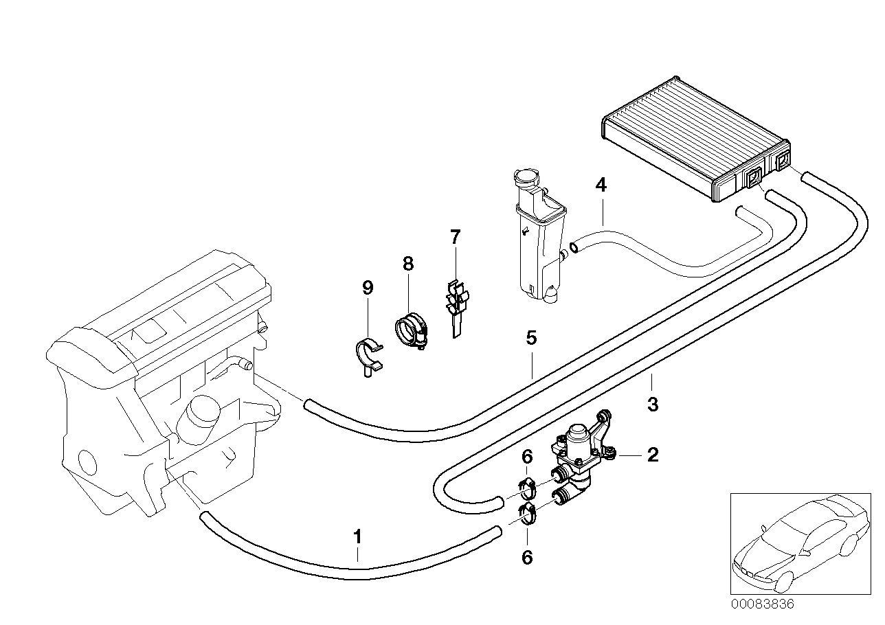 BMW 64 21 8 376 999 - Radiatora cauruļvads autodraugiem.lv