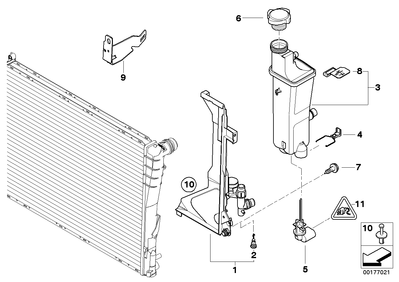 BMW 17 11 1 436 250 - Kronšteins, Dzesēšanas šķidruma kompensācijas tvertne autodraugiem.lv