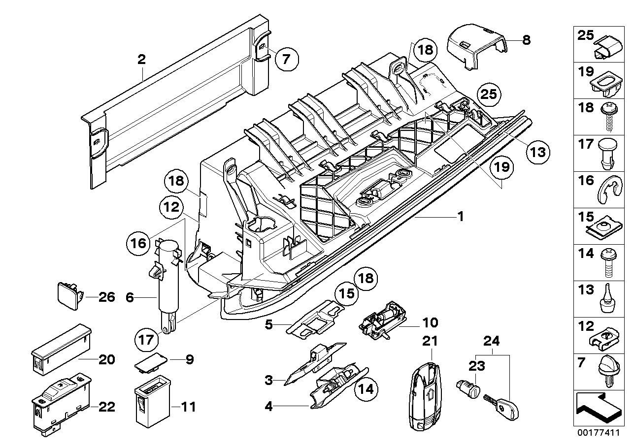 BMW 51 16 8 163 017 - Cimdu nodalījuma slēdzene autodraugiem.lv