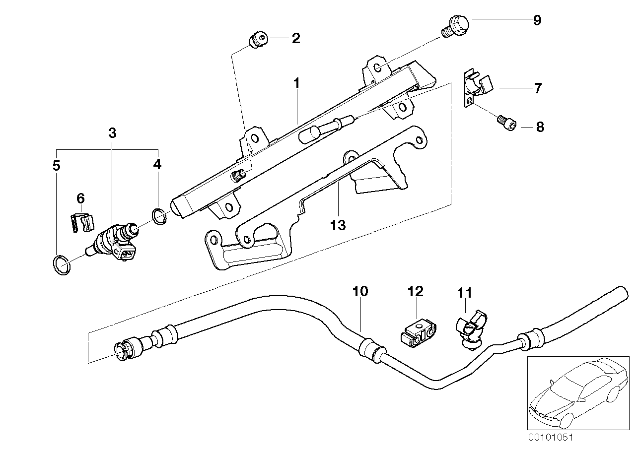 BMW 13 64 7 509 752 - Blīvgredzens, Iesmidzināšanas sprausla autodraugiem.lv