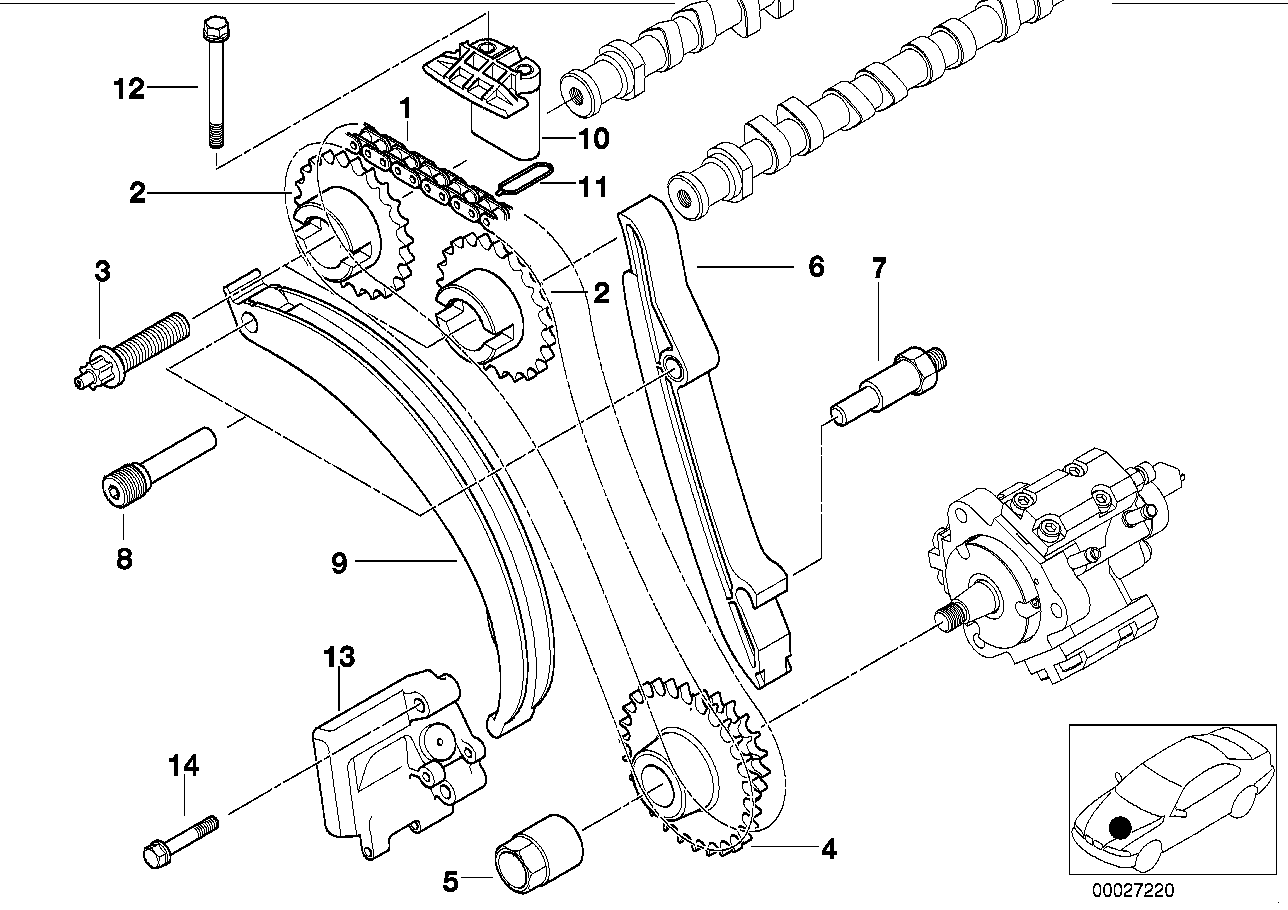 BMW 11 31 2 247 334 - Mierinātājsliede, GSM piedziņas ķēde autodraugiem.lv